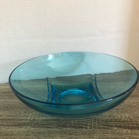 Vtg Hazel Atlas Colonial Capri Blue Serving Bowl - Picture 3 of 14